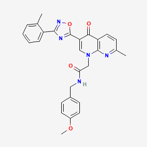 molecular formula C28H25N5O4 B2729745 N-(2,4-dimethoxybenzyl)-1-(3-ethyl-1-methyl-2,6-dioxo-1,2,3,6-tetrahydropyrimidin-4-yl)piperidine-3-carboxamide CAS No. 1029727-77-2