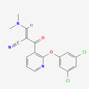 (E)-2-[2-(3,5-dichlorophenoxy)pyridine-3-carbonyl]-3-(dimethylamino)prop-2-enenitrile