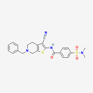 molecular formula C24H24N4O3S2 B2729757 N-(6-benzyl-3-cyano-4,5,6,7-tetrahydrothieno[2,3-c]pyridin-2-yl)-4-(N,N-dimethylsulfamoyl)benzamide CAS No. 524683-18-9