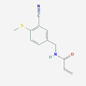 molecular formula C12H12N2OS B2729758 N-[(3-Cyano-4-methylsulfanylphenyl)methyl]prop-2-enamide CAS No. 2361638-72-2