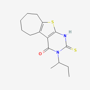 4-(Butan-2-yl)-5-sulfanyl-8-thia-4,6-diazatricyclo[7.5.0.0^{2,7}]tetradeca-1(9),2(7),5-trien-3-one