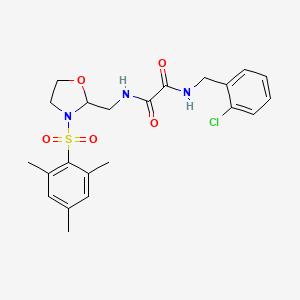 N1-(2-chlorobenzyl)-N2-((3-(mesitylsulfonyl)oxazolidin-2-yl)methyl)oxalamide