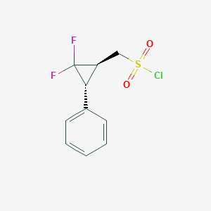 molecular formula C10H9ClF2O2S B2729768 [(1S,3R)-2,2-Difluoro-3-phenylcyclopropyl]methanesulfonyl chloride CAS No. 2126144-32-7