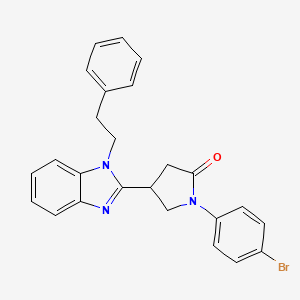 1-(4-bromophenyl)-4-(1-phenethyl-1H-benzo[d]imidazol-2-yl)pyrrolidin-2-one