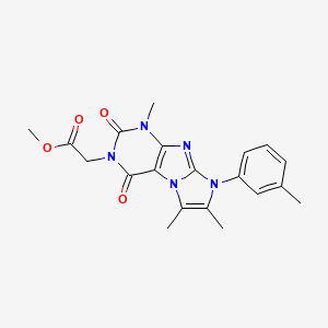 molecular formula C20H21N5O4 B2729772 methyl 2-(1,6,7-trimethyl-2,4-dioxo-8-(m-tolyl)-1H-imidazo[2,1-f]purin-3(2H,4H,8H)-yl)acetate CAS No. 877644-57-0