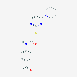 molecular formula C19H22N4O2S B2729777 N-(4-乙酰基苯基)-2-((4-(哌啶-1-基)嘧啶-2-基)硫基)乙酰胺 CAS No. 1251694-77-5