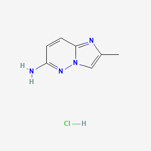 molecular formula C7H9ClN4 B2729778 2-甲基咪唑并[1,2-b]吡啶-6-胺；盐酸盐 CAS No. 2460757-57-5