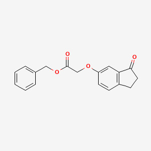 molecular formula C18H16O4 B2729786 benzyl 2-((3-oxo-2,3-dihydro-1H-inden-5-yl)oxy)acetate CAS No. 1203082-57-8