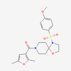 molecular formula C21H26N2O6S B2729789 (2,5-Dimethylfuran-3-yl)(4-((4-methoxyphenyl)sulfonyl)-1-oxa-4,8-diazaspiro[4.5]decan-8-yl)methanone CAS No. 1210646-52-8