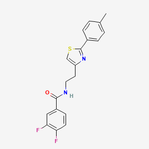 molecular formula C19H16F2N2OS B2729790 3,4-difluoro-N-(2-(2-(p-tolyl)thiazol-4-yl)ethyl)benzamide CAS No. 896613-85-7