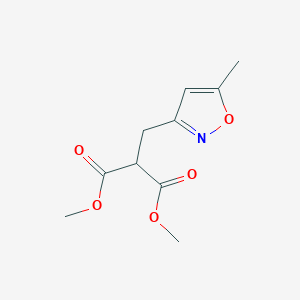 molecular formula C10H13NO5 B2729795 Dimethyl 2-((5-methylisoxazol-3-yl)methyl)malonate CAS No. 2126161-97-3