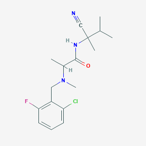 molecular formula C17H23ClFN3O B2729796 2-{[(2-chloro-6-fluorophenyl)methyl](methyl)amino}-N-(1-cyano-1,2-dimethylpropyl)propanamide CAS No. 1214218-23-1
