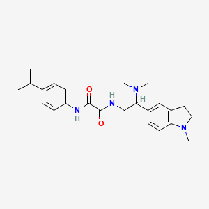 molecular formula C24H32N4O2 B2729800 N1-(2-(dimethylamino)-2-(1-methylindolin-5-yl)ethyl)-N2-(4-isopropylphenyl)oxalamide CAS No. 921923-39-9