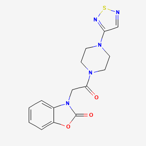 molecular formula C15H15N5O3S B2729805 3-{2-Oxo-2-[4-(1,2,5-thiadiazol-3-yl)piperazin-1-yl]ethyl}-2,3-dihydro-1,3-benzoxazol-2-one CAS No. 2097859-12-4