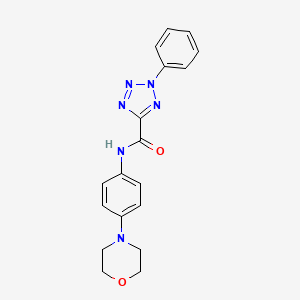 molecular formula C18H18N6O2 B2729810 N-(4-吗啉基苯基)-2-苯基-2H-四唑-5-甲酰胺 CAS No. 1396786-60-9