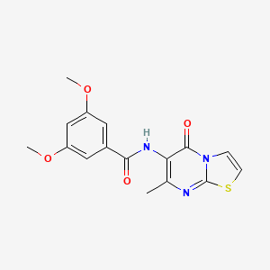 molecular formula C16H15N3O4S B2729822 3,5-dimethoxy-N-(7-methyl-5-oxo-5H-[1,3]thiazolo[3,2-a]pyrimidin-6-yl)benzamide CAS No. 955770-03-3