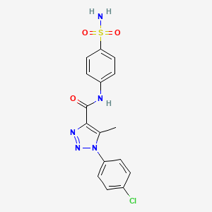 molecular formula C16H14ClN5O3S B2729825 1-(4-chlorophenyl)-5-methyl-N-(4-sulfamoylphenyl)-1H-1,2,3-triazole-4-carboxamide CAS No. 871323-37-4