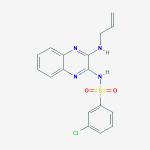molecular formula C17H15ClN4O2S B2729828 3-chloro-N-[3-(prop-2-enylamino)quinoxalin-2-yl]benzenesulfonamide CAS No. 714233-72-4