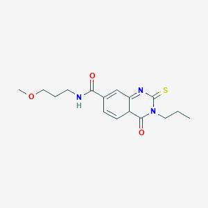 molecular formula C16H21N3O3S B2729831 N-(3-methoxypropyl)-4-oxo-3-propyl-2-sulfanylidene-1,2,3,4-tetrahydroquinazoline-7-carboxamide CAS No. 422527-65-9