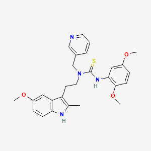 molecular formula C27H30N4O3S B2729841 3-(2,5-dimethoxyphenyl)-1-(2-(5-methoxy-2-methyl-1H-indol-3-yl)ethyl)-1-(pyridin-3-ylmethyl)thiourea CAS No. 850934-39-3