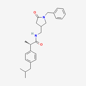 molecular formula C25H32N2O2 B2729860 (2S)-N-[(1-Benzyl-5-oxopyrrolidin-3-yl)methyl]-2-[4-(2-methylpropyl)phenyl]propanamide CAS No. 2380196-38-1