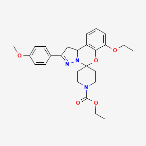 molecular formula C26H31N3O5 B2729863 Ethyl 7-ethoxy-2-(4-methoxyphenyl)-1,10b-dihydrospiro[benzo[e]pyrazolo[1,5-c][1,3]oxazine-5,4'-piperidine]-1'-carboxylate CAS No. 899972-38-4