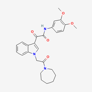 molecular formula C26H29N3O5 B2729866 2-(1-(2-(azepan-1-yl)-2-oxoethyl)-1H-indol-3-yl)-N-(3,4-dimethoxyphenyl)-2-oxoacetamide CAS No. 887225-56-1