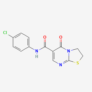molecular formula C13H10ClN3O2S B2729874 N-(4-chlorophenyl)-5-oxo-3,5-dihydro-2H-thiazolo[3,2-a]pyrimidine-6-carboxamide CAS No. 443329-32-6
