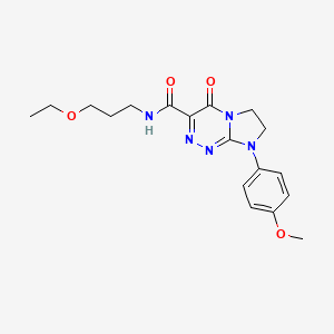 molecular formula C18H23N5O4 B2729878 N-(3-ethoxypropyl)-8-(4-methoxyphenyl)-4-oxo-4,6,7,8-tetrahydroimidazo[2,1-c][1,2,4]triazine-3-carboxamide CAS No. 946230-13-3