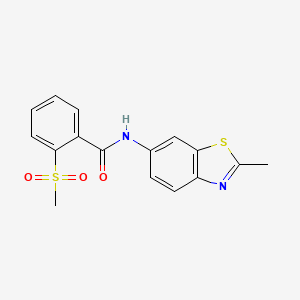 molecular formula C16H14N2O3S2 B2729882 2-methanesulfonyl-N-(2-methyl-1,3-benzothiazol-6-yl)benzamide CAS No. 852935-59-2