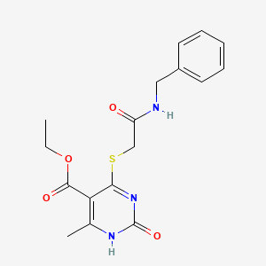 molecular formula C17H19N3O4S B2729891 乙酸乙酯 4-[2-(苄基氨基)-2-氧代乙基]硫代-6-甲基-2-氧代-1H-嘧啶-5-甲酸酯 CAS No. 899957-24-5
