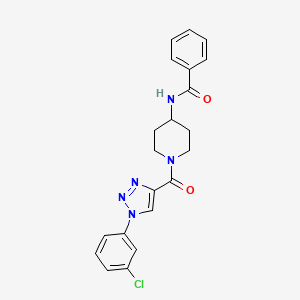 molecular formula C21H20ClN5O2 B2729893 N-(1-(1-(3-chlorophenyl)-1H-1,2,3-triazole-4-carbonyl)piperidin-4-yl)benzamide CAS No. 1251689-86-7