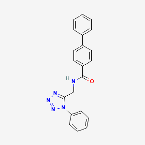 molecular formula C21H17N5O B2729898 N-((1-phenyl-1H-tetrazol-5-yl)methyl)-[1,1'-biphenyl]-4-carboxamide CAS No. 897615-07-5