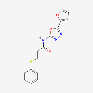 N-(5-(furan-2-yl)-1,3,4-oxadiazol-2-yl)-3-(phenylthio)propanamide