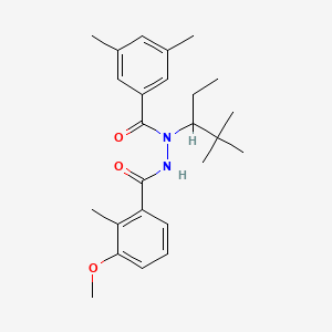 molecular formula C25H34N2O3 B2729913 N'-(3,5-dimethylbenzoyl)-N'-(2,2-dimethylpentan-3-yl)-3-methoxy-2-methylbenzohydrazide CAS No. 755013-53-7