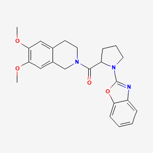 molecular formula C23H25N3O4 B2729916 (1-(benzo[d]oxazol-2-yl)pyrrolidin-2-yl)(6,7-dimethoxy-3,4-dihydroisoquinolin-2(1H)-yl)methanone CAS No. 1796920-70-1