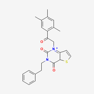 molecular formula C25H24N2O3S B2729917 1-[2-oxo-2-(2,4,5-trimethylphenyl)ethyl]-3-(2-phenylethyl)-1H,2H,3H,4H-thieno[3,2-d]pyrimidine-2,4-dione CAS No. 1260915-43-2