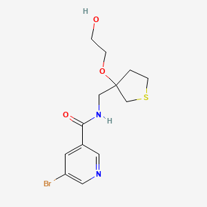 molecular formula C13H17BrN2O3S B2729927 5-bromo-N-((3-(2-hydroxyethoxy)tetrahydrothiophen-3-yl)methyl)nicotinamide CAS No. 2320855-22-7