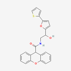 molecular formula C24H19NO4S B2729933 N-{2-hydroxy-2-[5-(thiophen-2-yl)furan-2-yl]ethyl}-9H-xanthene-9-carboxamide CAS No. 2320929-89-1