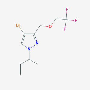 molecular formula C10H14BrF3N2O B2729935 4-bromo-1-sec-butyl-3-[(2,2,2-trifluoroethoxy)methyl]-1H-pyrazole CAS No. 1856050-69-5