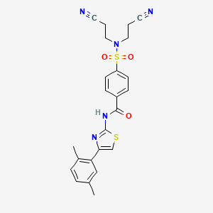 4-[bis(2-cyanoethyl)sulfamoyl]-N-[4-(2,5-dimethylphenyl)-1,3-thiazol-2-yl]benzamide