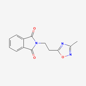 molecular formula C13H11N3O3 B2729937 2-(2-(3-Methyl-1,2,4-oxadiazol-5-yl)ethyl)isoindoline-1,3-dione CAS No. 2034588-50-4