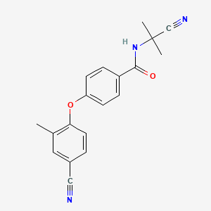molecular formula C19H17N3O2 B2729938 N-(1-cyano-1-methylethyl)-4-(4-cyano-2-methylphenoxy)benzamide CAS No. 1428047-28-2