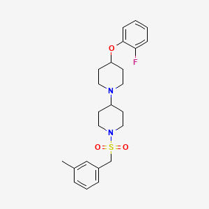 molecular formula C24H31FN2O3S B2729941 4-(2-Fluorophenoxy)-1'-((3-methylbenzyl)sulfonyl)-1,4'-bipiperidine CAS No. 1705693-12-4