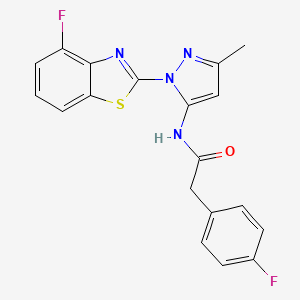 molecular formula C19H14F2N4OS B2729952 N-(1-(4-fluorobenzo[d]thiazol-2-yl)-3-methyl-1H-pyrazol-5-yl)-2-(4-fluorophenyl)acetamide CAS No. 1170066-22-4