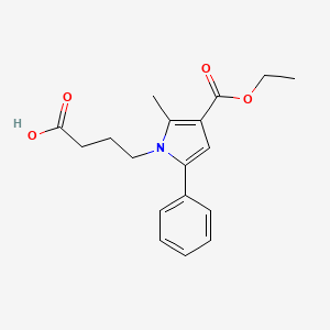 molecular formula C18H21NO4 B2729955 4-[3-(ethoxycarbonyl)-2-methyl-5-phenyl-1H-pyrrol-1-yl]butanoic acid CAS No. 879329-73-4