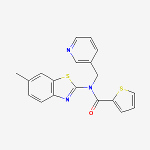 molecular formula C19H15N3OS2 B2729956 N-(6-甲基-1,3-苯并噻唑-2-基)-N-(吡啶-3-基甲基)噻吩-2-羧酰胺 CAS No. 895006-64-1