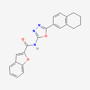 molecular formula C21H17N3O3 B2729958 N-[5-(5,6,7,8-四氢萘-2-基)-1,3,4-噁二唑-2-基]-1-苯并呋喃-2-羧酰胺 CAS No. 923413-94-9