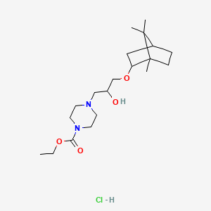 molecular formula C20H37ClN2O4 B2729962 ethyl 4-(2-hydroxy-3-(((1S,4R)-1,7,7-trimethylbicyclo[2.2.1]heptan-2-yl)oxy)propyl)piperazine-1-carboxylate hydrochloride CAS No. 1217853-89-8