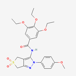 molecular formula C25H29N3O7S B2729966 3,4,5-三乙氧基-N-(2-(4-甲氧基苯基)-5,5-二氧代-4,6-二氢-2H-噻吩并[3,4-c]嘧啶-3-基)苯甲酰胺 CAS No. 450338-13-3